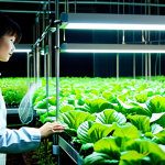 식물 공장 기술 - **

"A modern vertical farm interior, showcasing rows of leafy green vegetables growing under LED li...